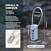 Vista 2 de Candado de combinación pequeña, candados de cable con combinación, candados para casillero, cerradura de cable combinada para equipaje, maleta