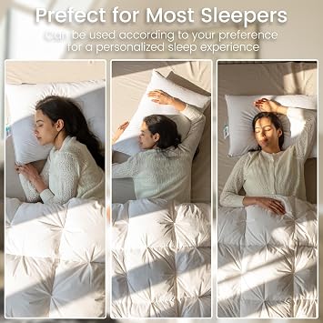 Alanzimo Goose Feathers Down Pillows Standard/Queen Size Set of 2, Luxury Soft Feather Down Pillow for Sleeping, 100% Cotton Cover Hotel Collection Bed Pillows for Back, Stomach or Side Sleepers20x28
