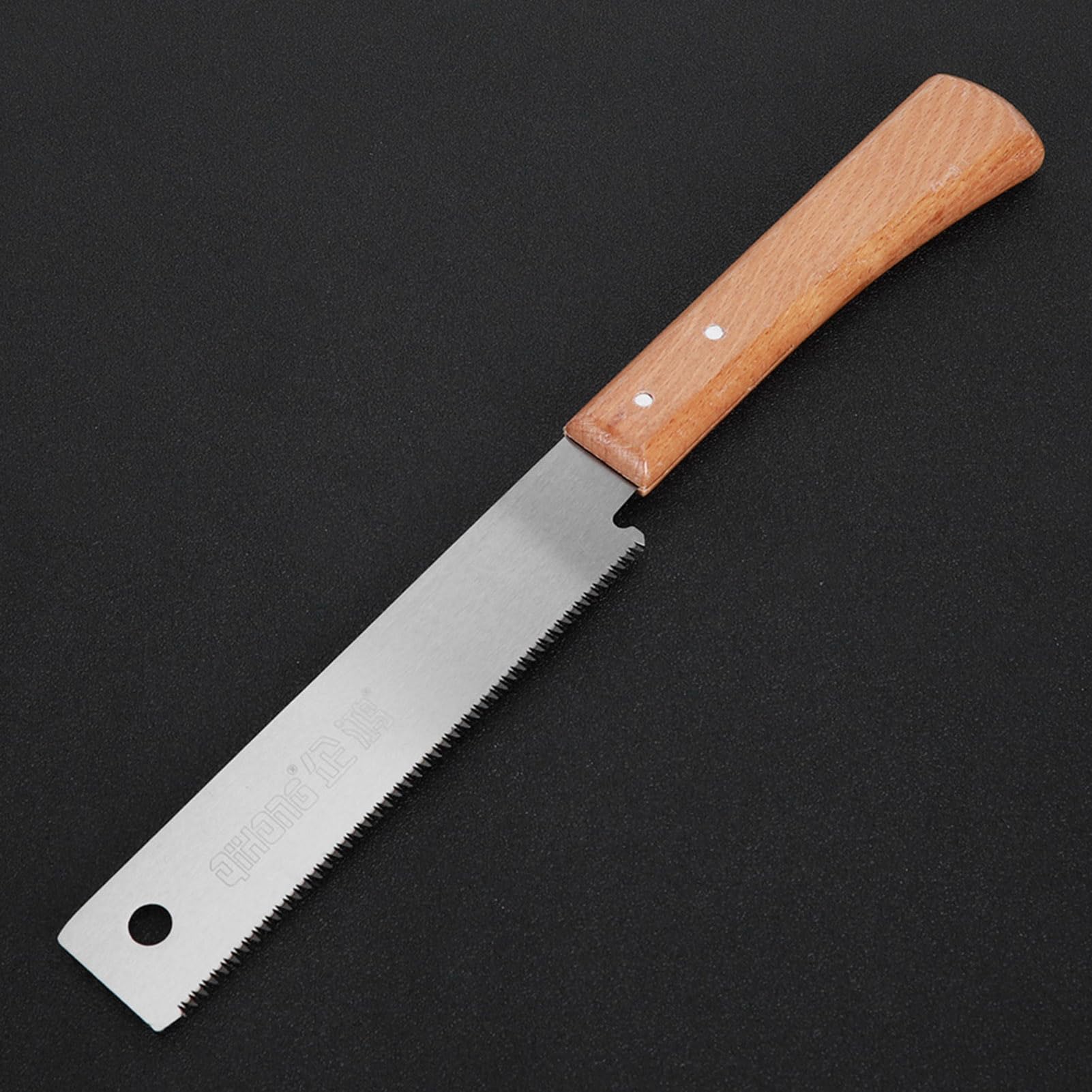 FTVOGUE Sierra de Mano Pequeña con de Madera, Herramienta de Corte Al Ras de 12 Pulgadas, Acero con Alto Contenido de Carbono SK5 para Carpintería Fina, Poda de Jardín y Proyectos de