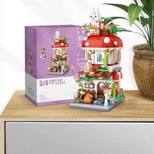 Miniatura 5 de MEIEST Mini City Shop - Juego de bloques de construcción de vista de calle, colección de arquitectura de simulación, construcción de partículas,