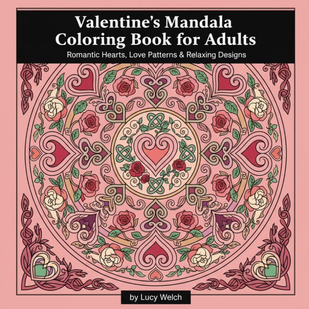 Valentine’s Mandala Coloring Book for Adults: Romantic Hearts, Love Patterns & Relaxing Designs