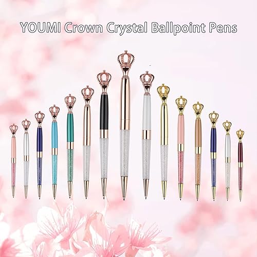 Miniatura 6 de YOUMI Bolígrafo de 6 bolígrafos de metal de cristal de corona, bolígrafos de cristal brillantes, bolígrafos de cristal personalizados, bolígrafo de