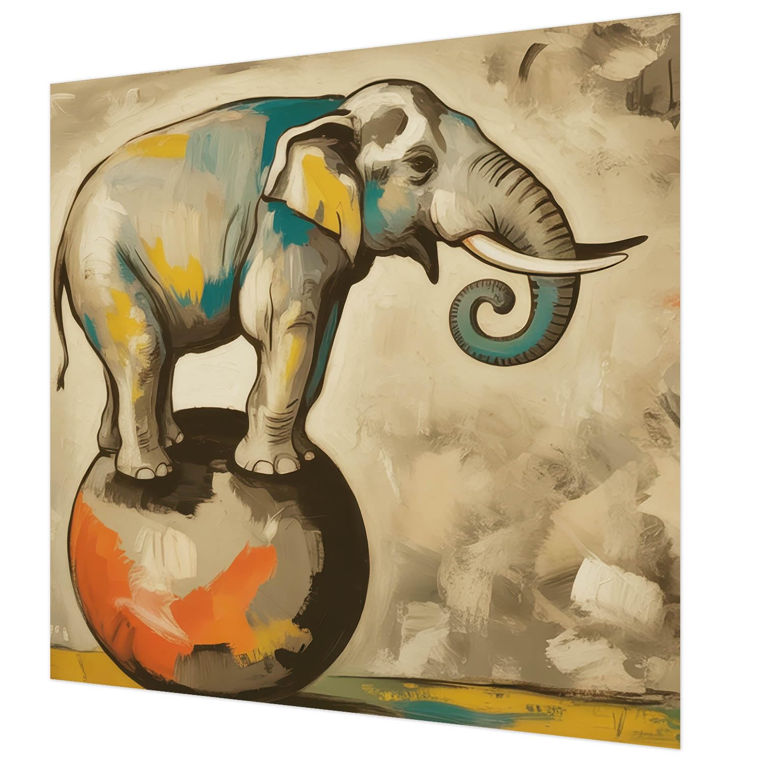 Papier peint éléphant abstrait lavable et facile à nettoyer pour mur