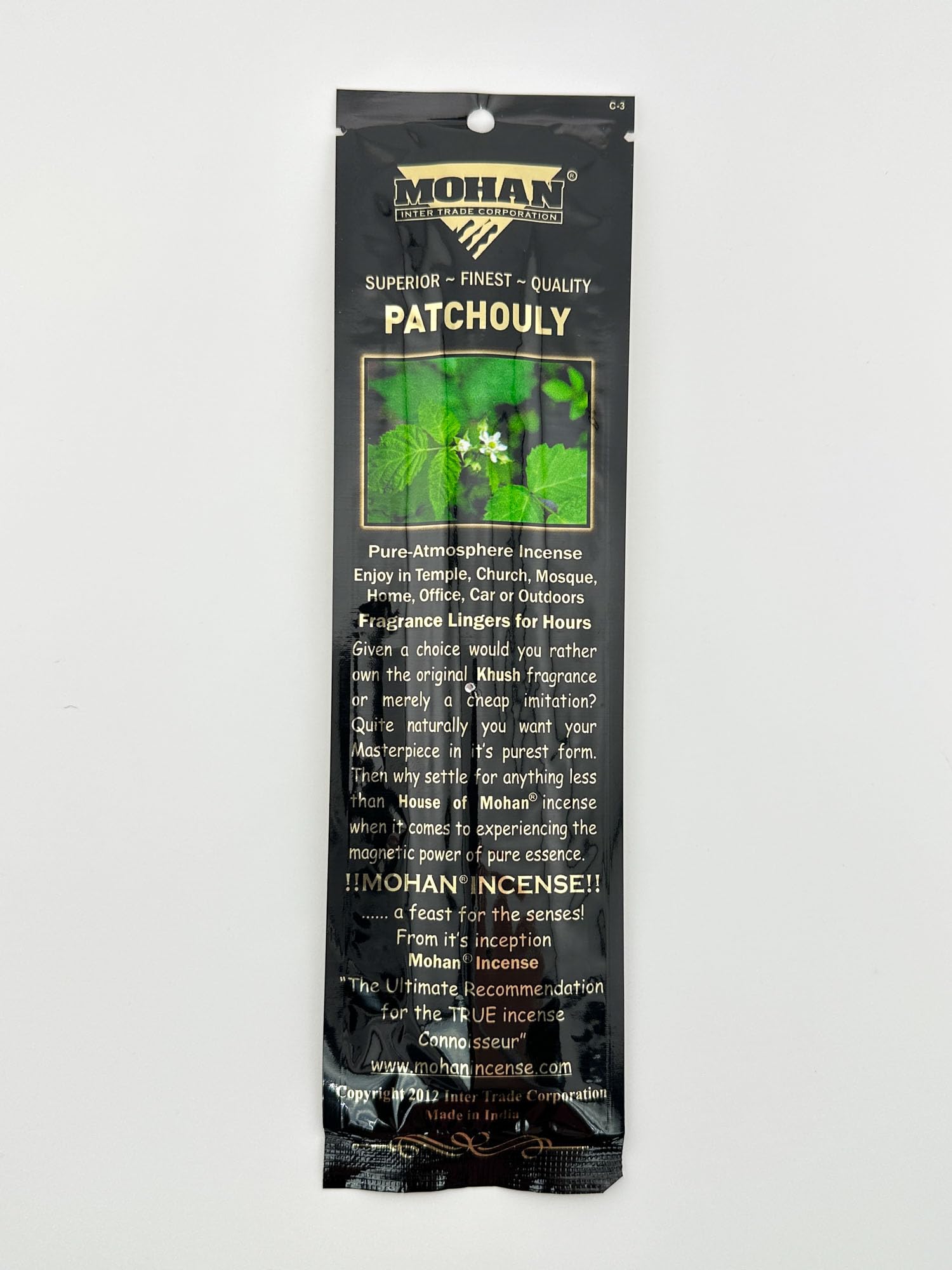 MohanIncense Patchouly Scent 1 Pack 250 Sticks (8 Inches Tall) - (Patchouly)