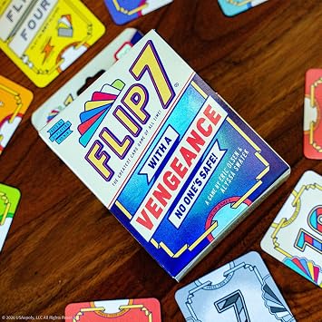 USAopoly | Flip 7 with A Vengeance | Party Card Game | Ages 8+ | 3+ Players | 20+ Minutes Playing Time