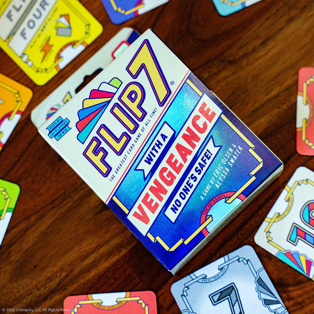 Flip 7: With a Vengeance Gra Karciana | Samodzielna Gra Press Your Luck | Karty Akcji Take-That | Szybka Gra Rodzinna i Imprezowa od 8 Lat
