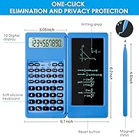 Vista 2 de Scientific Calculators for Students, Blue Math Calculator with Notepad,10-Digit Large Screen, Classroom Must Haves for Middle High School Supplies &