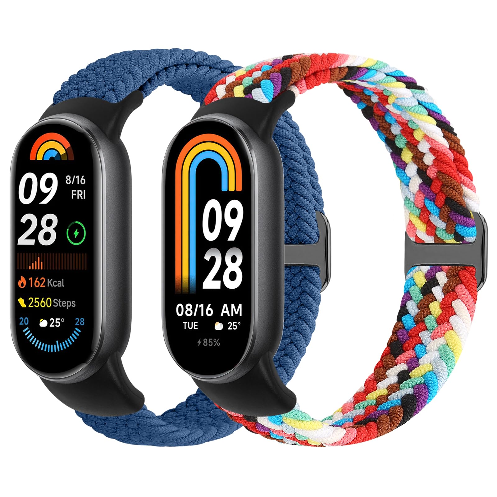 WNIPH Braided Strap for Xiaomi Smart Band 10/Xiaomi Smart Band 9/Xiaomi Smart Band 8 Straps for Women Men, Elastic Adjustable Woven Replacement Bands for Mi Band 10/9/8