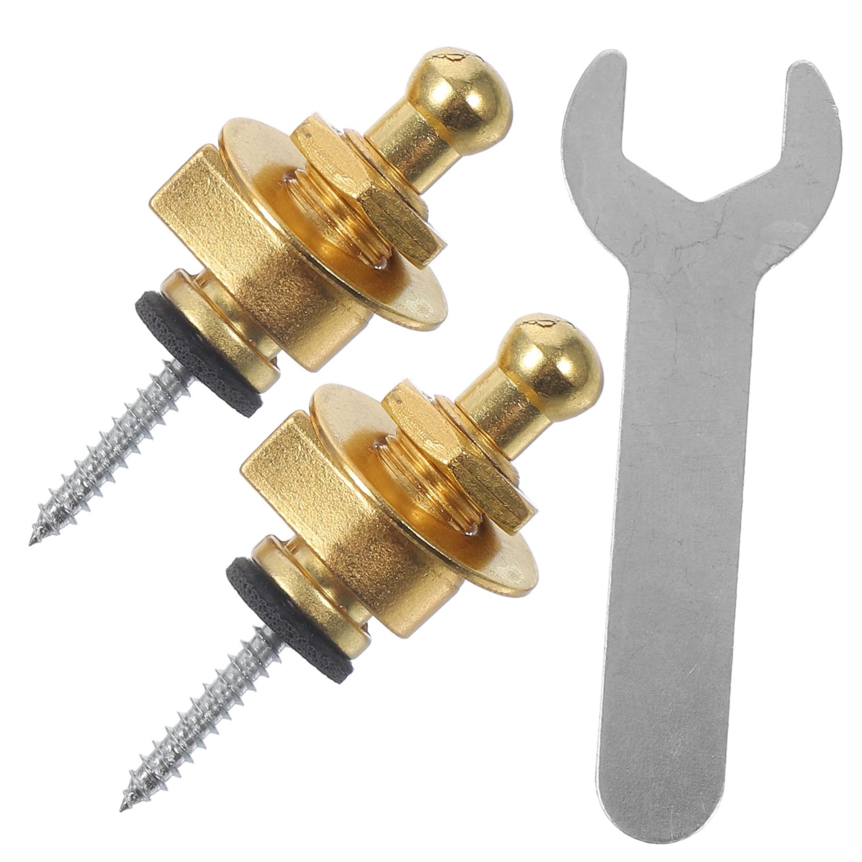 QUMIIRITY Guitar Strap Lock Buttons Metal Guitar Pins Locking Pins Wrench for Quick Installation