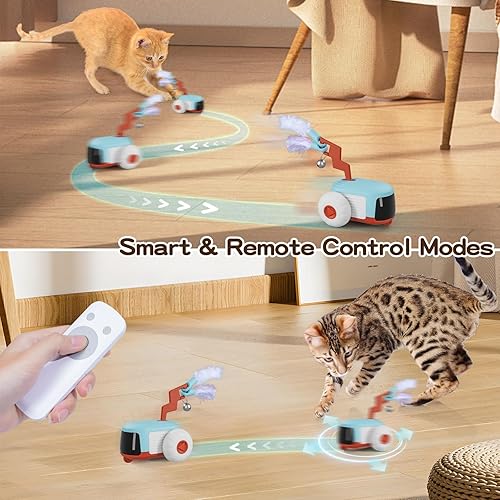 Miniatura 2 de Juguete para gatos con control remoto, modos de control remoto inteligente, recargable por USB, velocidad ajustable, evitación automática de