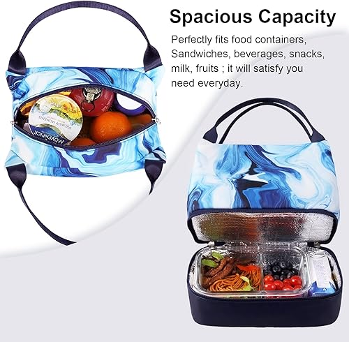 Miniatura 3 de Lonchera térmica para mujer, de doble cubierta, bonita bolsa de almuerzo para el trabajo, a prueba de fugas, bolsas de almuerzo para viajes,