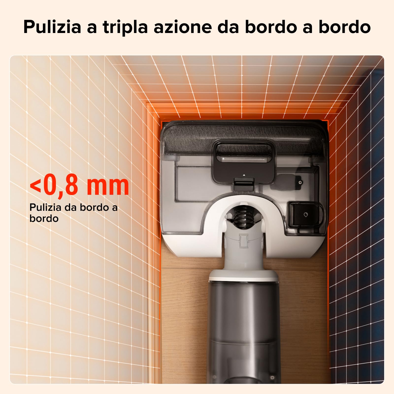roborock F25 GT Aspirapolvere e Lavapavimenti Senza Fili, Pulizia Completa 20 kPa, Autopulizia ad Alta Temperatura fino a 90 °C, Inclinazione 180°, Pulizia a Doppio Bordo per Pavimenti