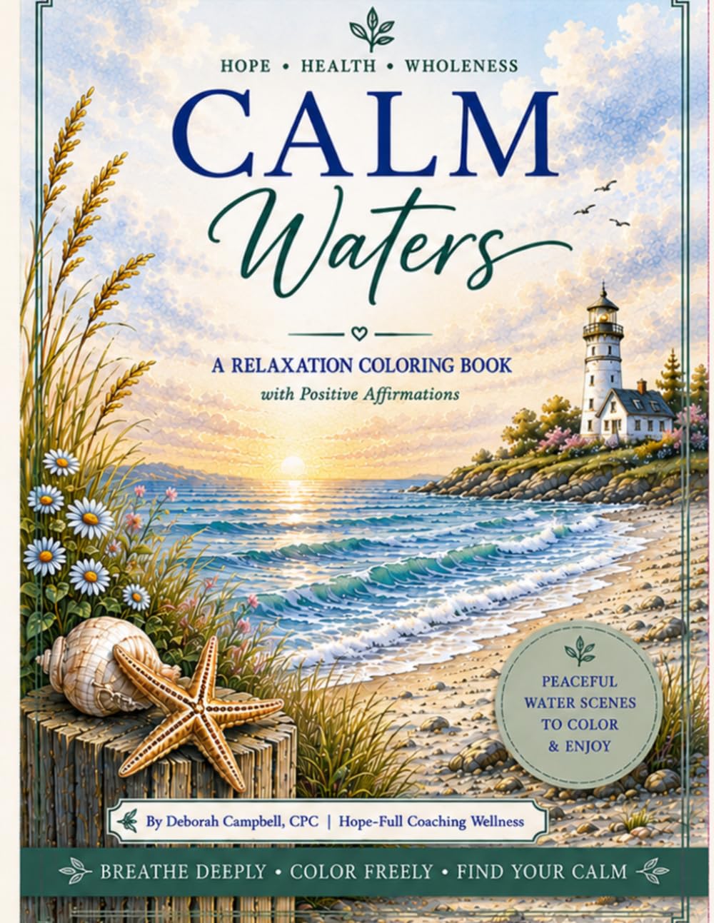 Calm Waters: A Relaxation Coloring Book with Positive Affirmations