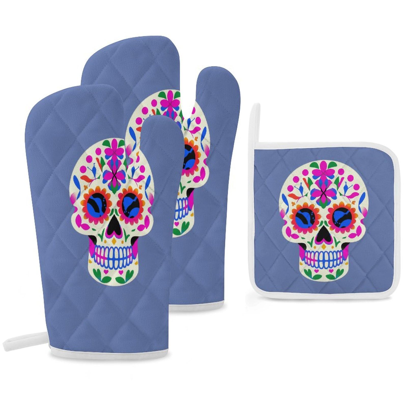 Maniques cuisine crâne mexicain pour plats chauds
