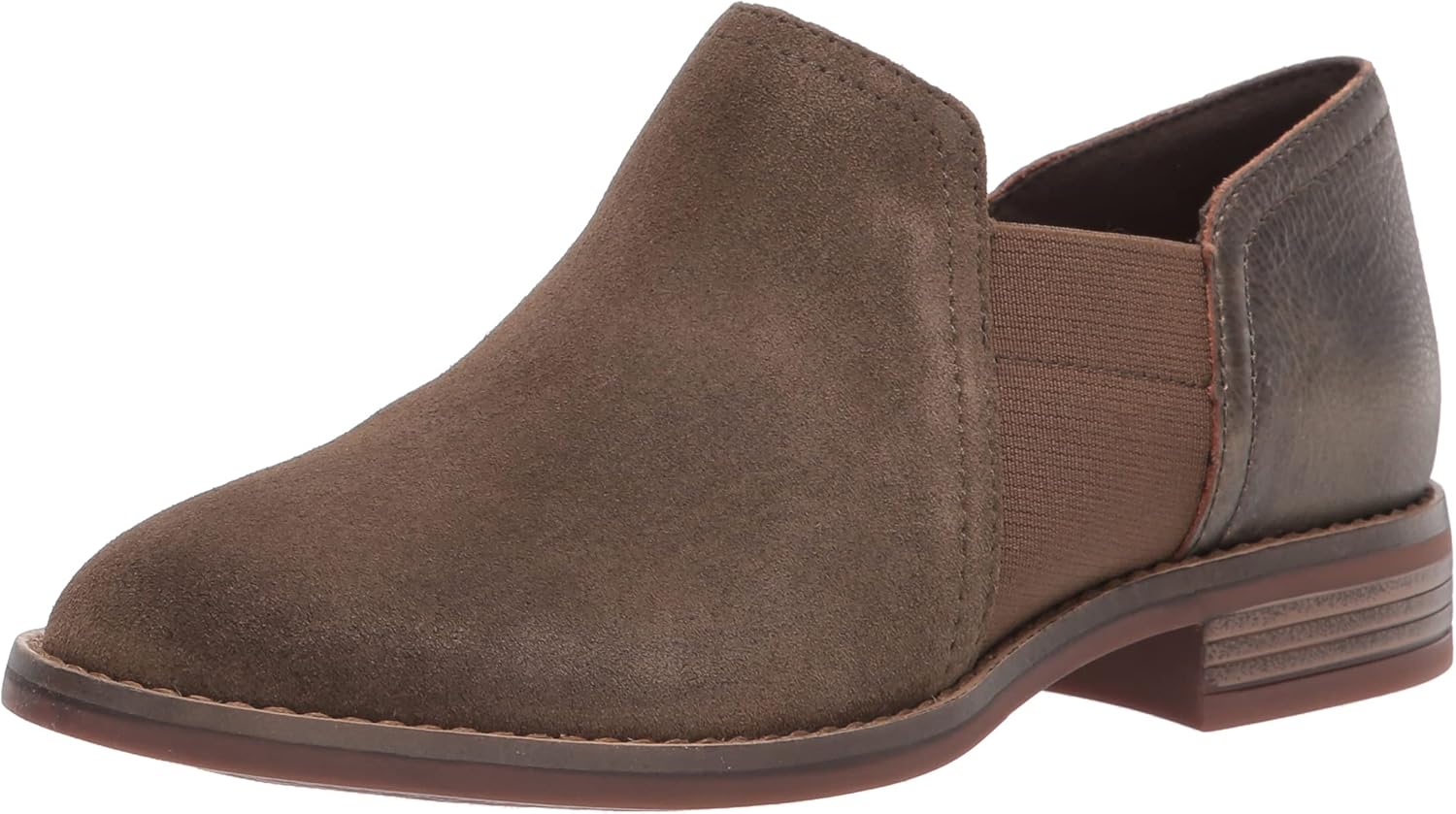 Clarks Women's Camzin Step Loafer, Dark Olive Combi, 7.5