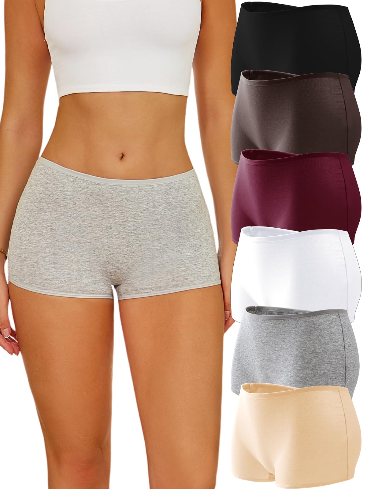 ALL OF SHE Boxershorts Damen Baumwolle–Unterwäsche Frauen Bequem Unterhosen Atmungsaktiv, Pantys Damen Für Alltag, 6 Stück, Größen XL