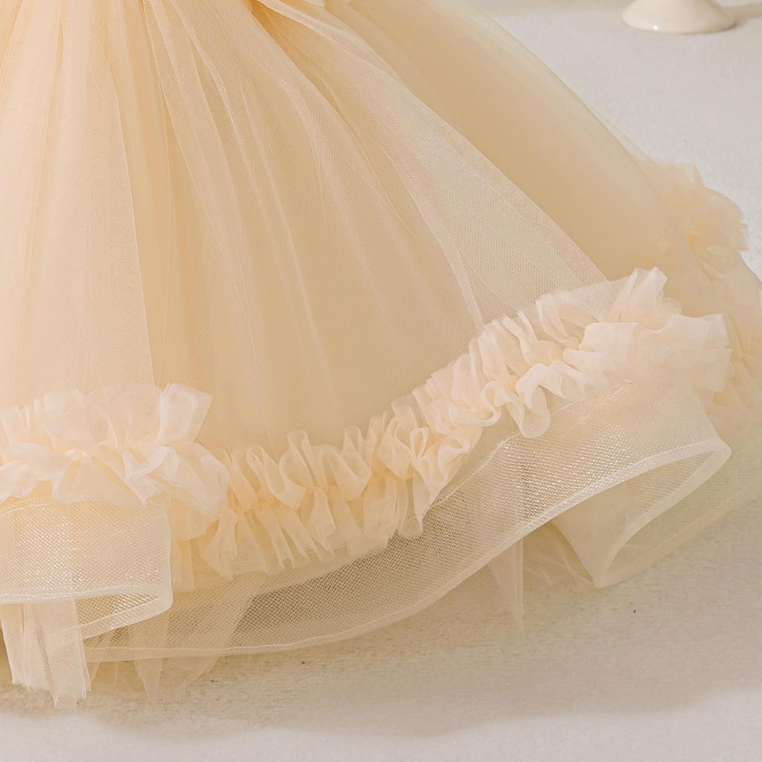 IBAKOM Baby Flower Girl One Shoulder Formal Wedding Dress 1st 2nd Birthday Cake Smash Outfits Toddler Prom Pageant Ball Gown