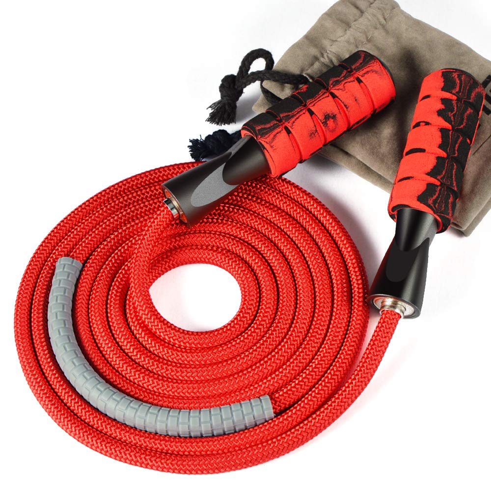 Denvosi Professional Jump Rope Workout, Overstriking Weighted Ball Bearing Weighted Cotton Rope Adjustable Length for Cardio, Endurance Training, Fitness Workouts, Jumping Exercise（Red） (B086MVZHL4) Amazon Price History, Amazon Price Tracker