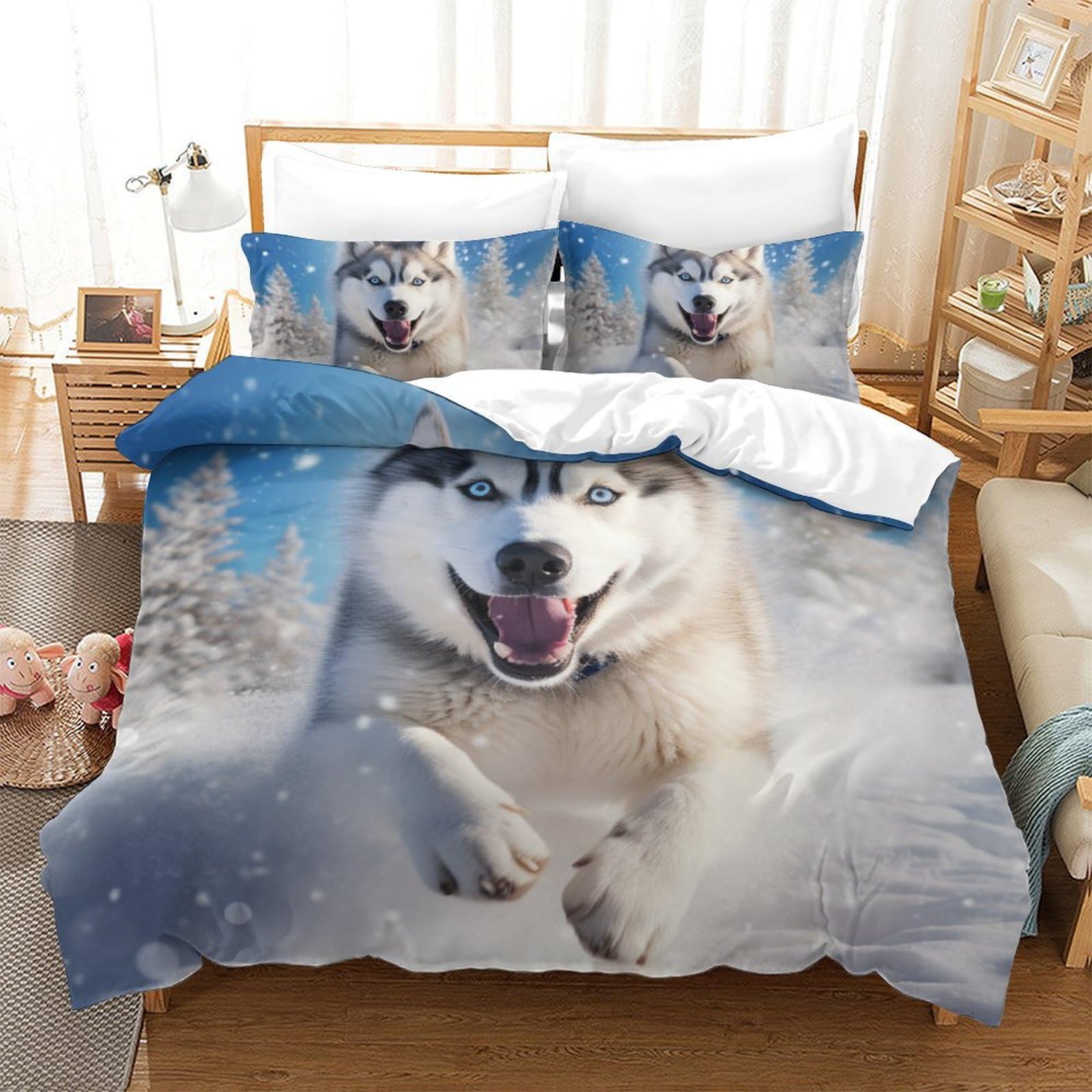 Housse de couette respirante King size anti-décoloration pour lit enfant