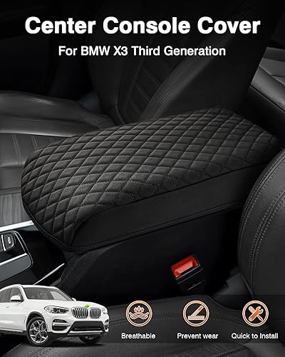 Miniatura 2 de Shademax - Cubierta antirayones para consola central hecha de piel sintética y con cojín amortiguador; cubierta para reposabrazos de asiento con