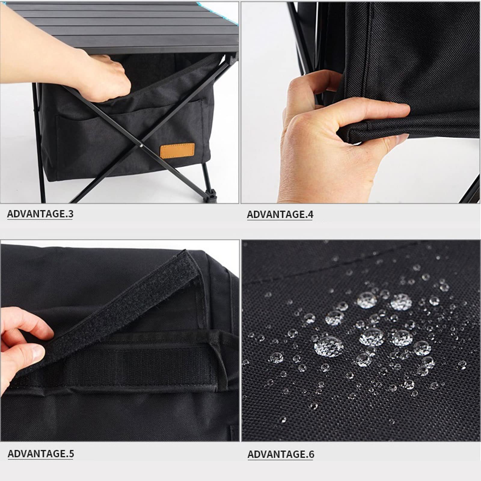 Mesa de camping plegable con bolsa de almacenamiento, mesa de picnic de aluminio ligera, portátil y plegable para barbacoas al aire libre, viajes y aventuras de camping