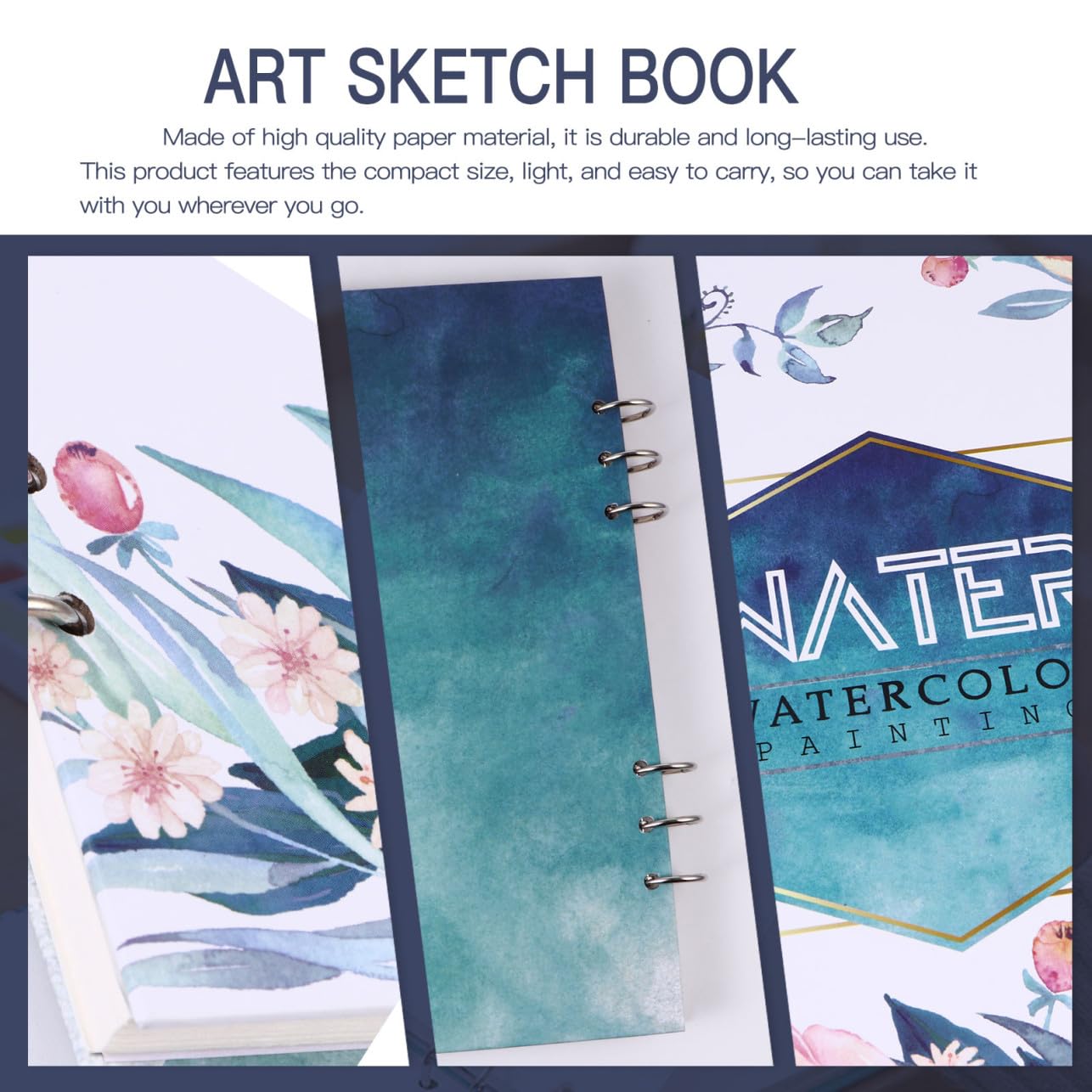 Operitacx Carnet de Croquis Aquarelle Épais 300g, 1 Pièce, Format Carré