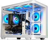 LXZ Gaming PC Core i7-14700F PC Computer, RTX 5060 8G, 16G DDR5 RAM, 1TB NVME 3.0 SSD, Prebuilt Gaming Desktop, VR Ready Tower Computer for Home and Office (White)