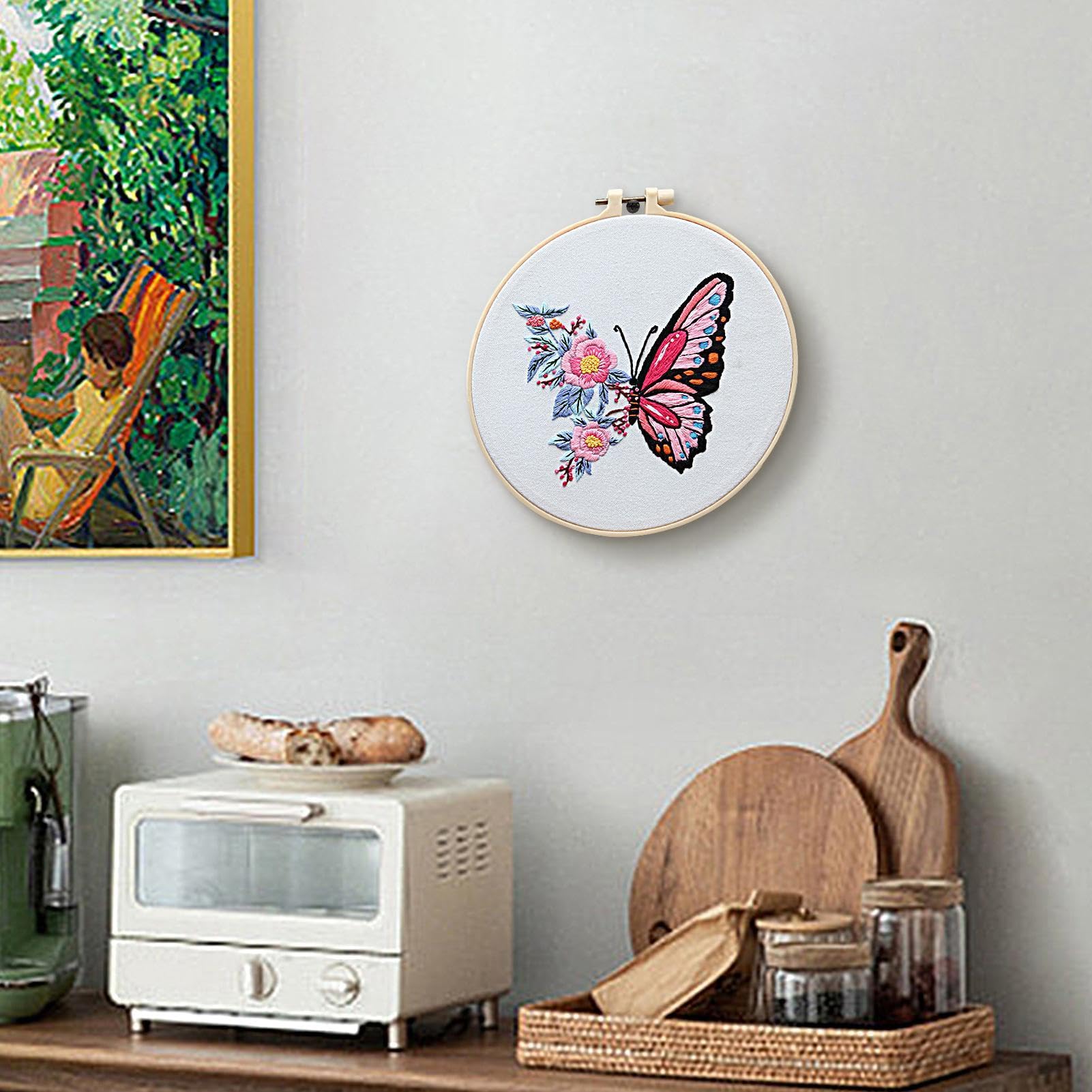 Amazon | ノーブランド品 蝶の刺繍、初心者向けの蝶の刺繍キット