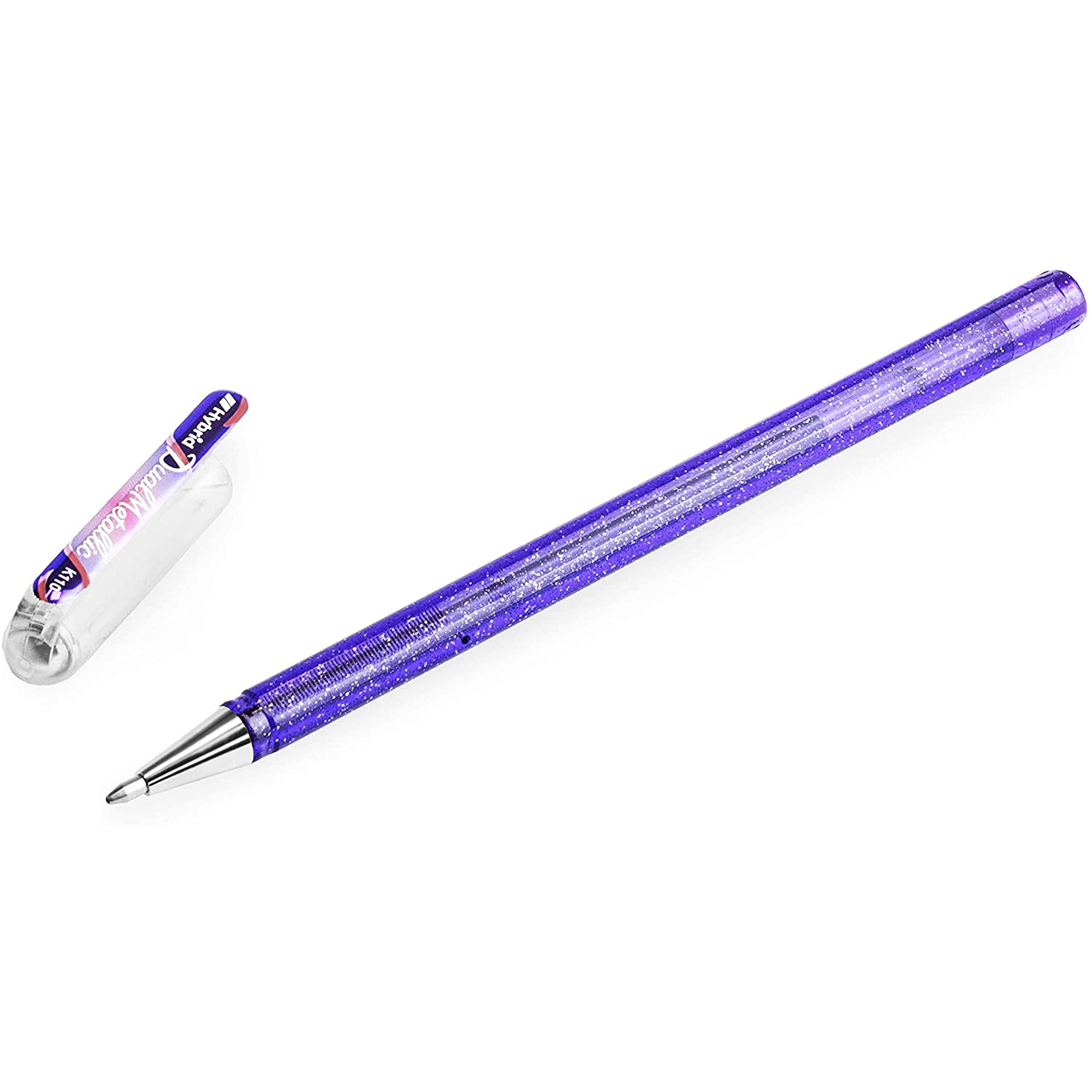 Pentel K110 Hybrid DualMetallic Gel Rollerball, 1.0mm Tip, Light Violet/Metallic Red and Blue (Single Pen)