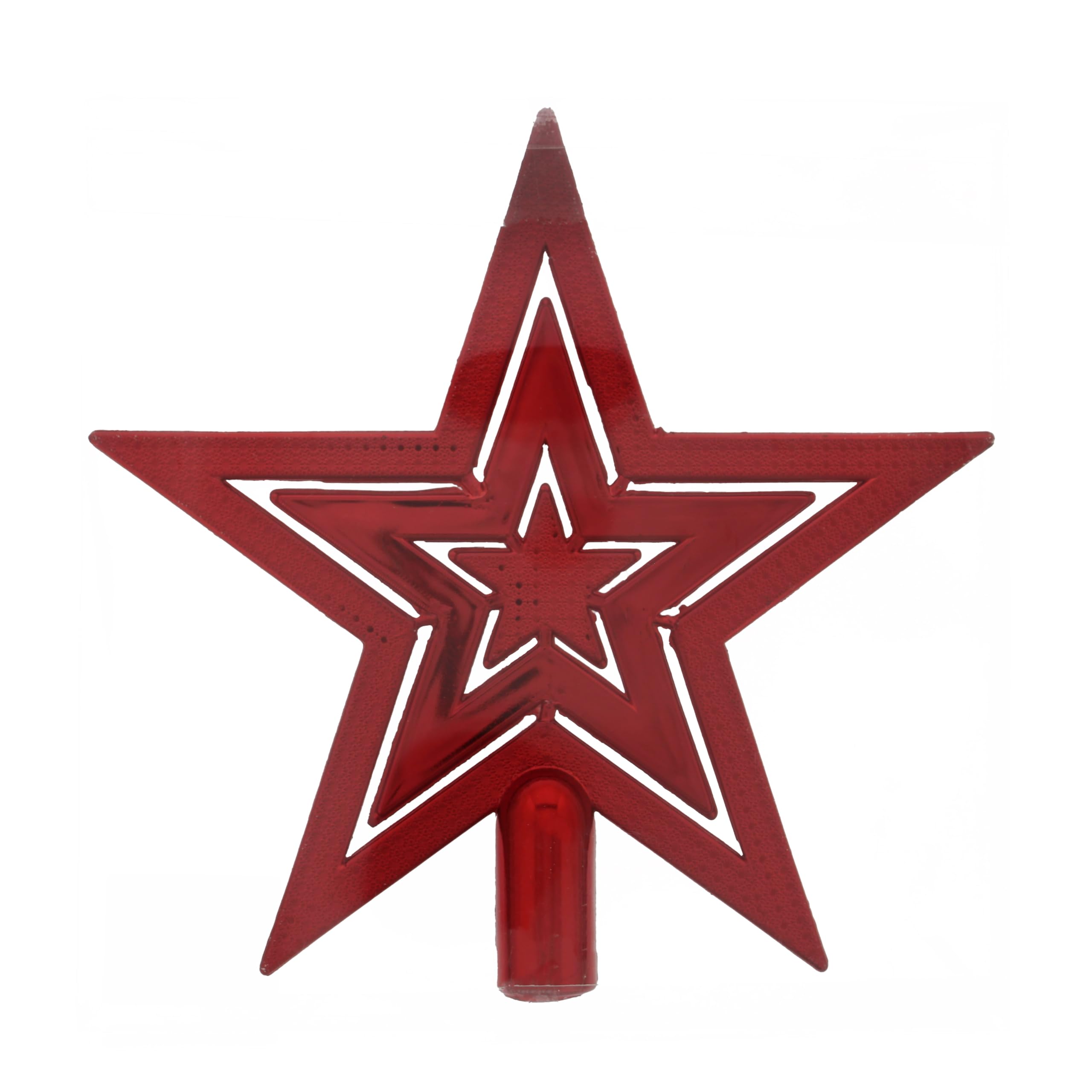 Festive Productions Christmas Tree Topper – 20 cm Red Star – Classic Five-Point Tree Top Decoration – Shatterproof Christmas Tree Ornament