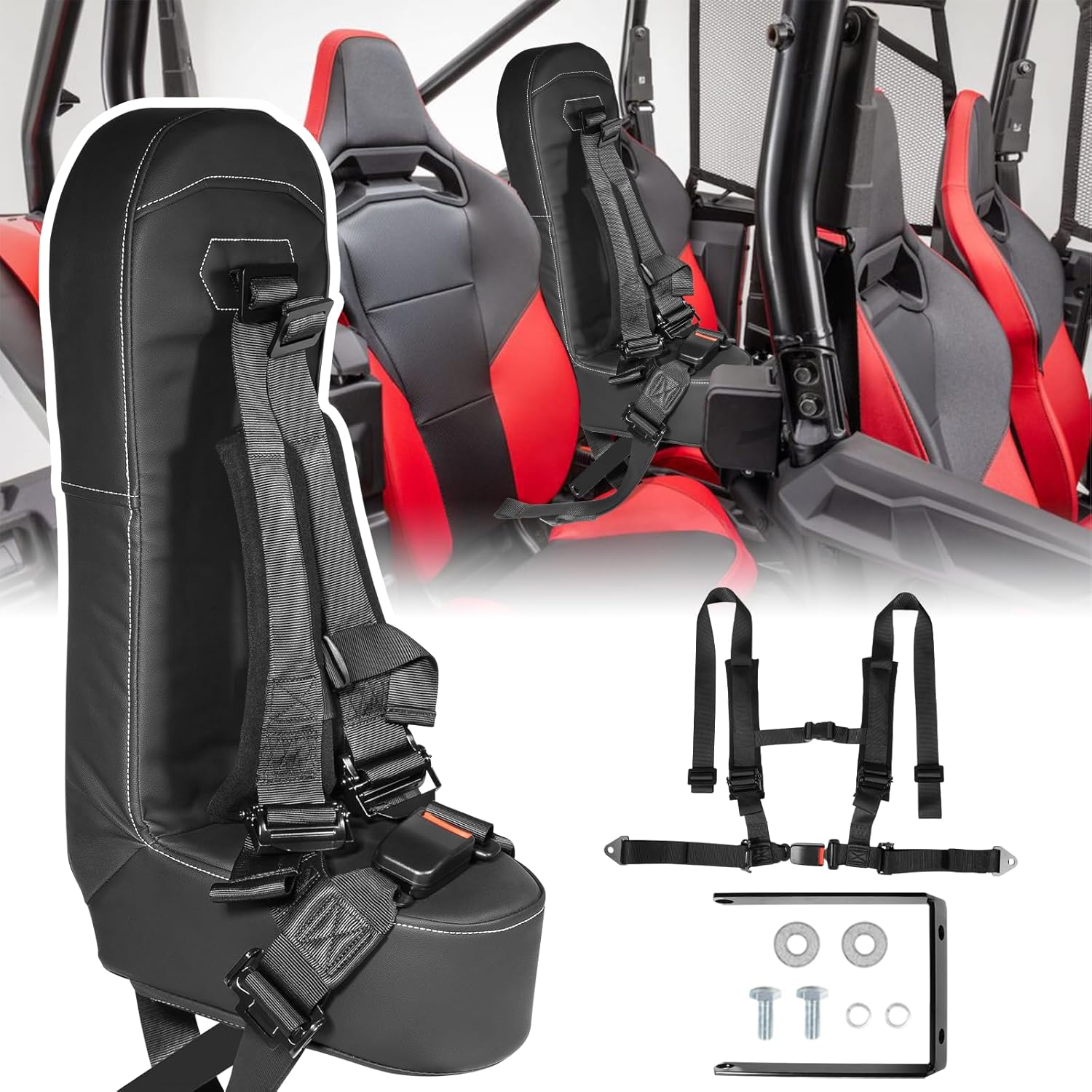 Rear Bump Seat with 4-Point Harness Jump Seat for Honda Talon 4 Seater 2020-2025 | Safe, Comfortable, Provides Better Vision
