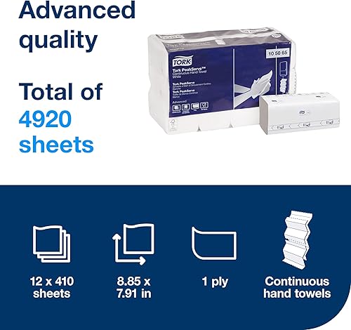 Miniatura 2 de Tork PeakServe Continuous Hand Towel White H5, Advanced, Compressed, 12 x 410 sheets, 105065