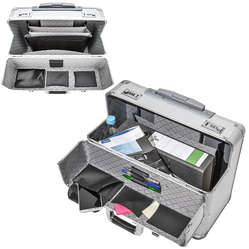 tectake 401231 Pilot Case Trolley Valise Mallette de Pilote Sac à roulettes Poignée