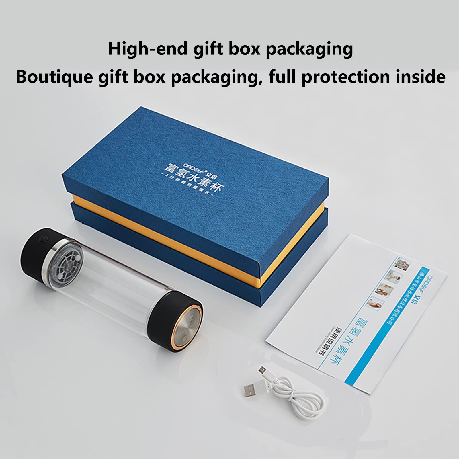 450ML Botella De Agua Alcalina De Hidrógeno Ionizador Generador De Agua Rica En Hidrógeno Tecnología PEM Modo 3 Minutos Hacen Que El Contenido De Hidrógeno Sea De Hasta 1000PPB Con Caja De Regalo