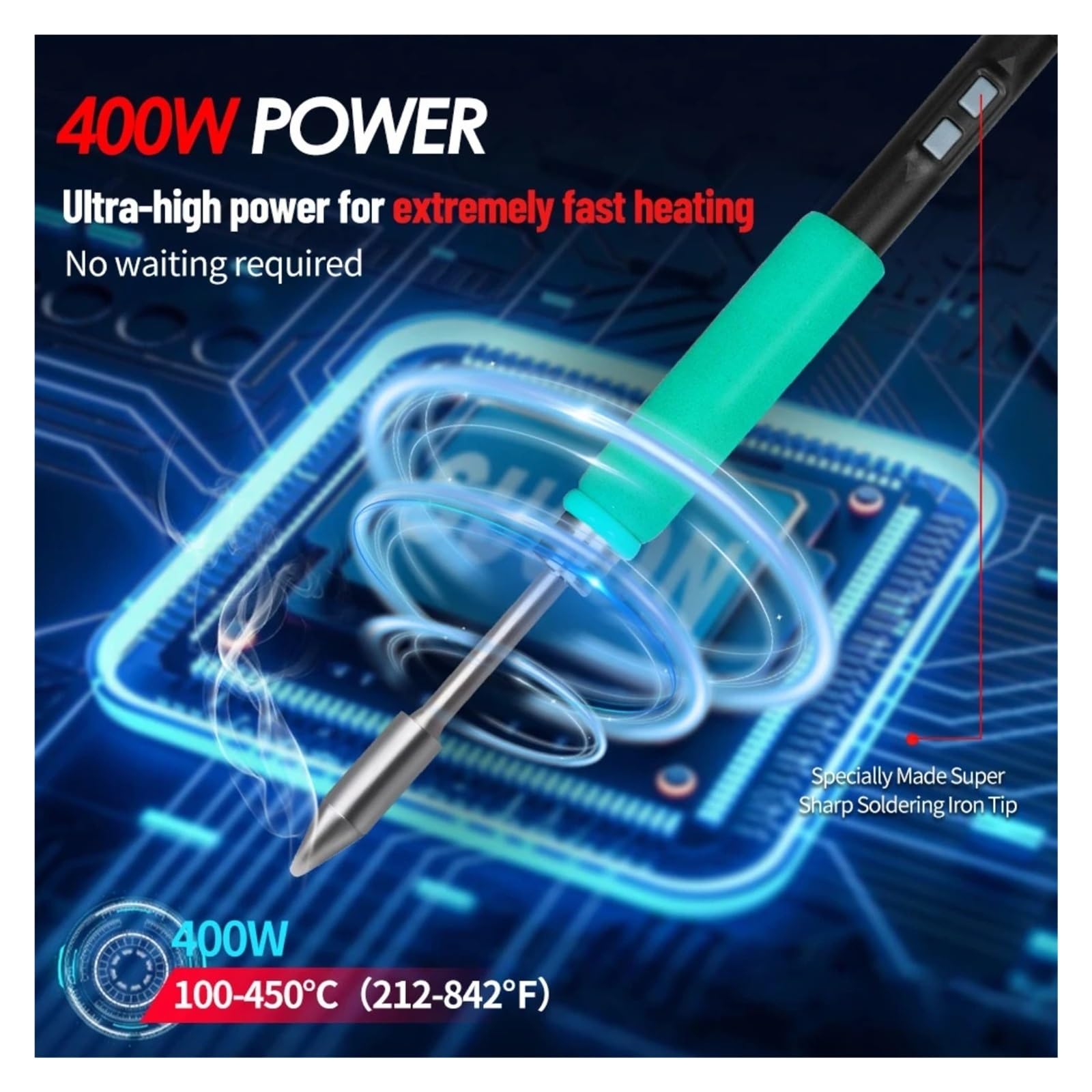 Stazione di Saldatura, Stazione di saldatura ad alta potenza T61 da 400 W, strumento rilavorazione compatibile con punte C470 C245