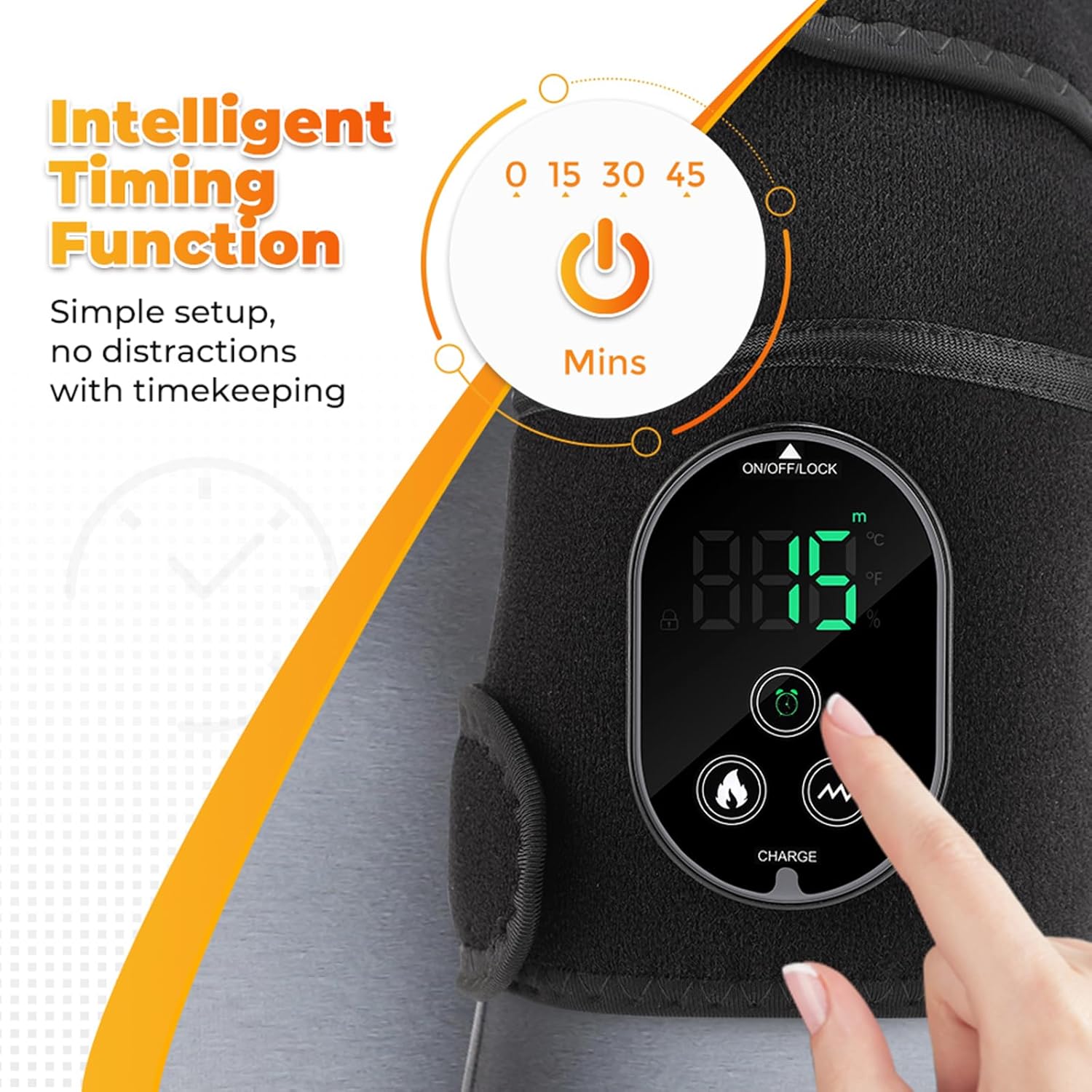 Cordless Knee Heating Pad for Pain Relief & Arthritis, Heated Knee Massager Brace Wrap 6 Heating Levels, 3 Vibration and Timing Modes, 3 in 1 Heating Pads for Shoulder Elbow Women Men - Image 6