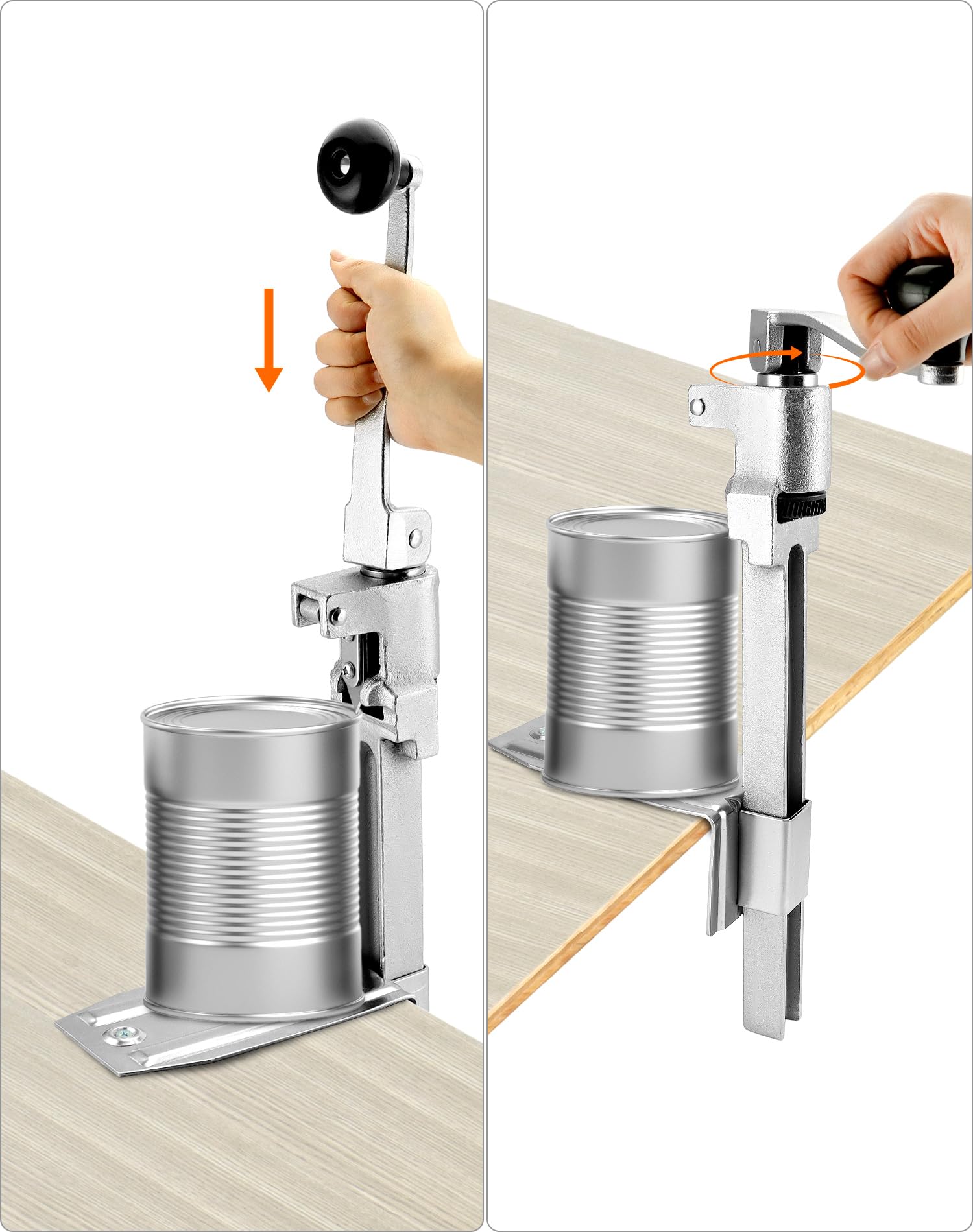 QWORK® Apriscatole commerciale, apriscatole di sicurezza, 48 cm, acciaio fuso, utilizzato in ristoranti, hotel, bar
