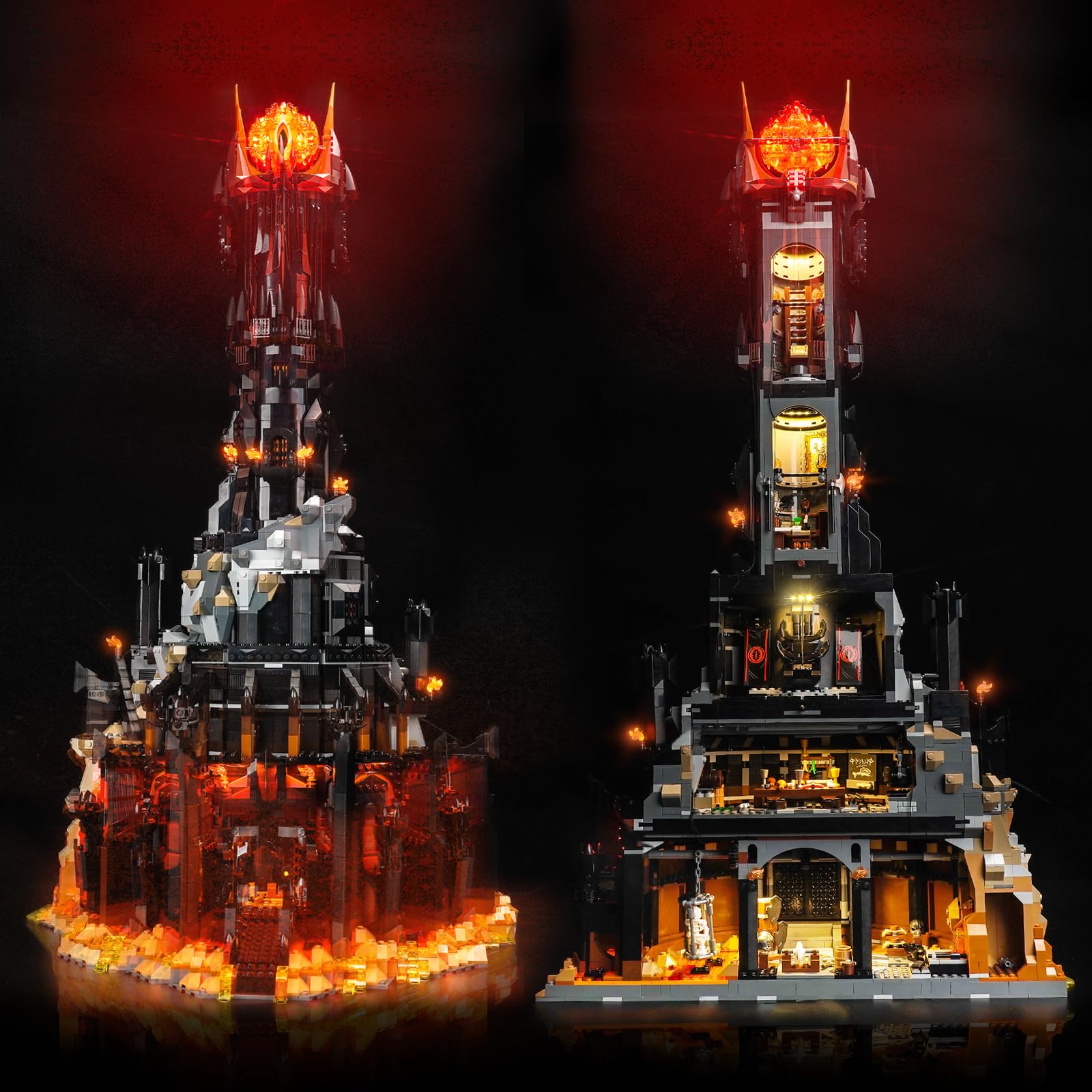LocoLee LED Light Kit Compatible with Lego Barad Dur 10333 Sauron Dark Tower, Lighting Set Accessories Compatible with Lego Barad-dû 10333 for Fans, Lights Only No Models