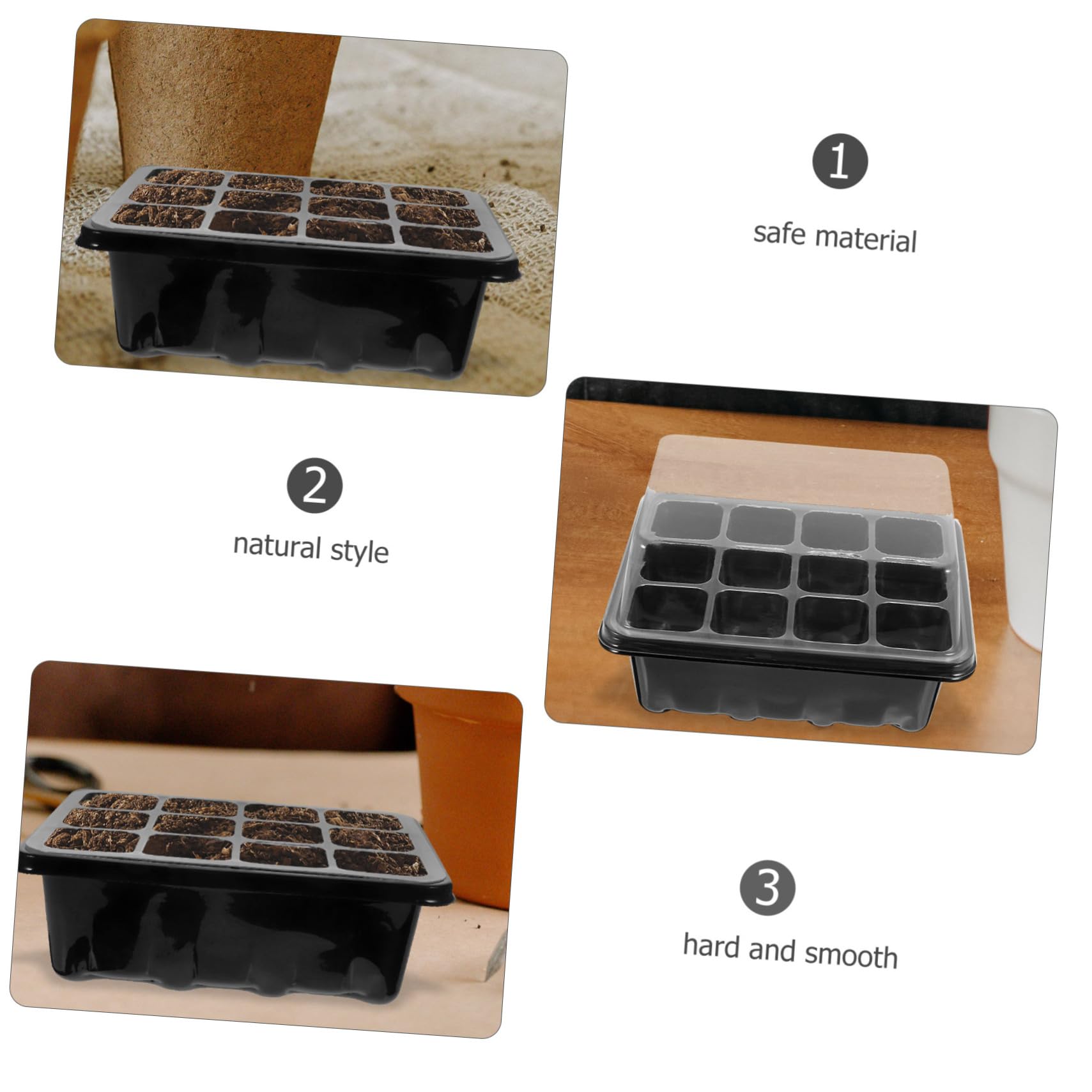 BESPORTBLE 3 Juegos Caja De Plántulas Semillas Planta Bandejas De Inicio Bandeja De Germinación Bandeja De Inicio De Celdas Bandeja De Inicio Transpirable Bandejas De Cultivo De Hortalizas