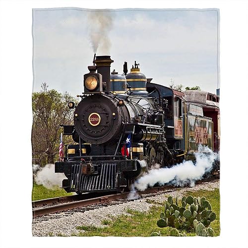 Moslion Manta suave y acogedora de tren de vapor, manta cálida para sofá/cama para adultos/jóvenes, poliéster de 60 x 80 pulgadas (aplicable para el