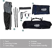 Vista 9 de Kakadu Camping Tent Cot, 1 Person, 1 Minute Easy Setup, Folding, Compact, Elevated Tent with BlockOut Rain Fly, Awning Poles, Ultra-Fine Mesh