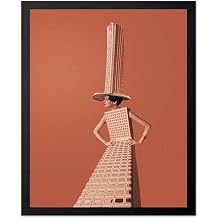 Monem Art Surreal Mid Century Woman Building Illustration Print - Figurative Surreal Fashion Art Poster - Wall Decor for Living Room, Bedroom or Office - 8x10 Unframed Wall Art by Maarten Leon