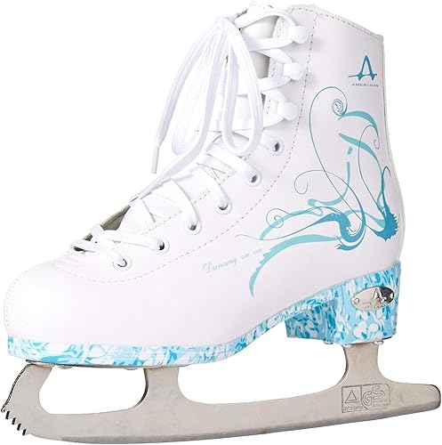 American Athletic Sumilon Lined Ice Skates for Women - Recreational Figure Skates with Turquoise Outsole, Ankle Support, Stainless Steel Blades -