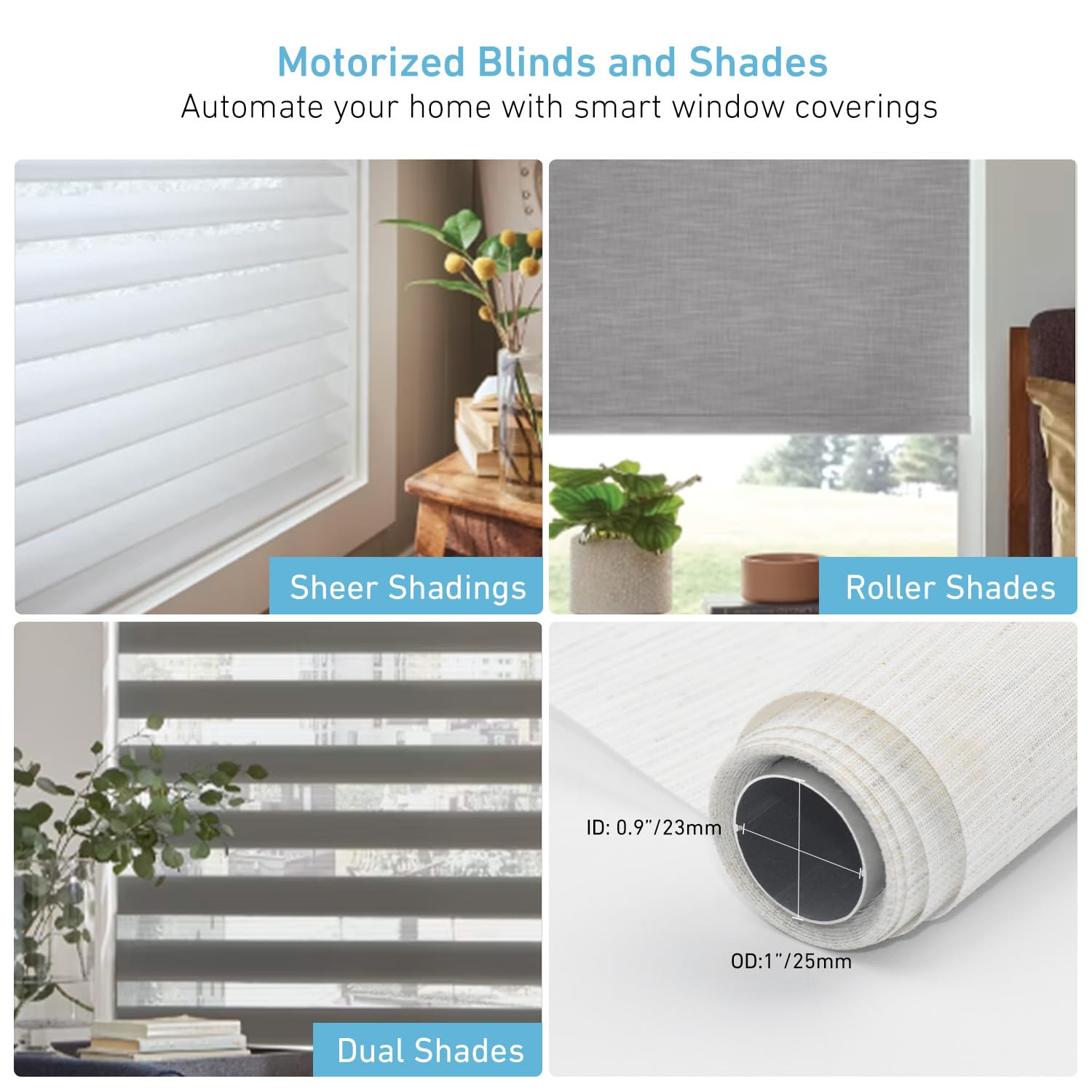 Rollerhouse RTS 12V DC Radio Controlled Tubular Motors for Electric Mini Roller Blind Compatible 3/4"(21mm) and 1"(25mm) Roller Shades - Image 3