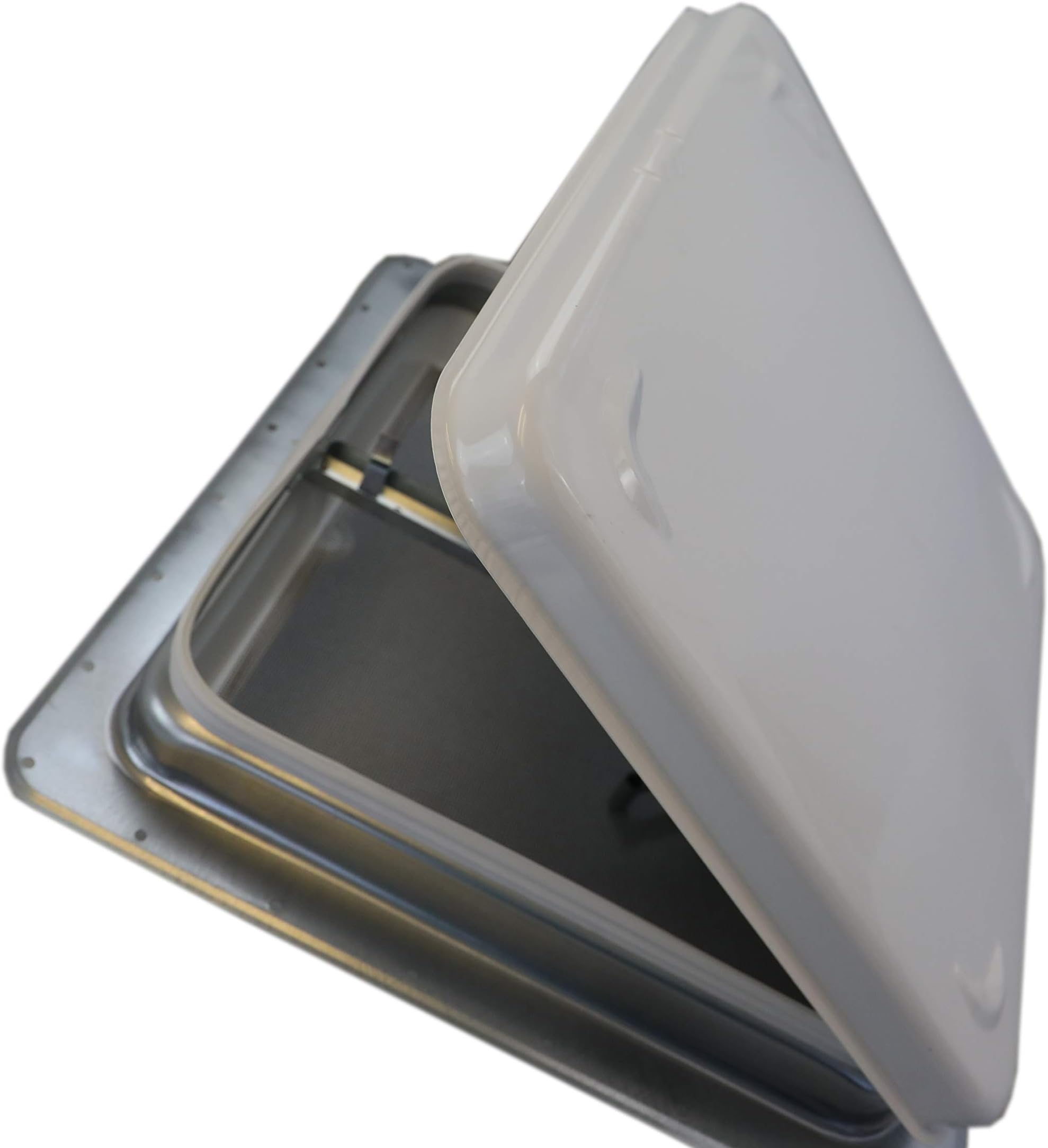 Class A Customs RV Roof Vent with Low Profile White Metal Lid CAC85111-WH