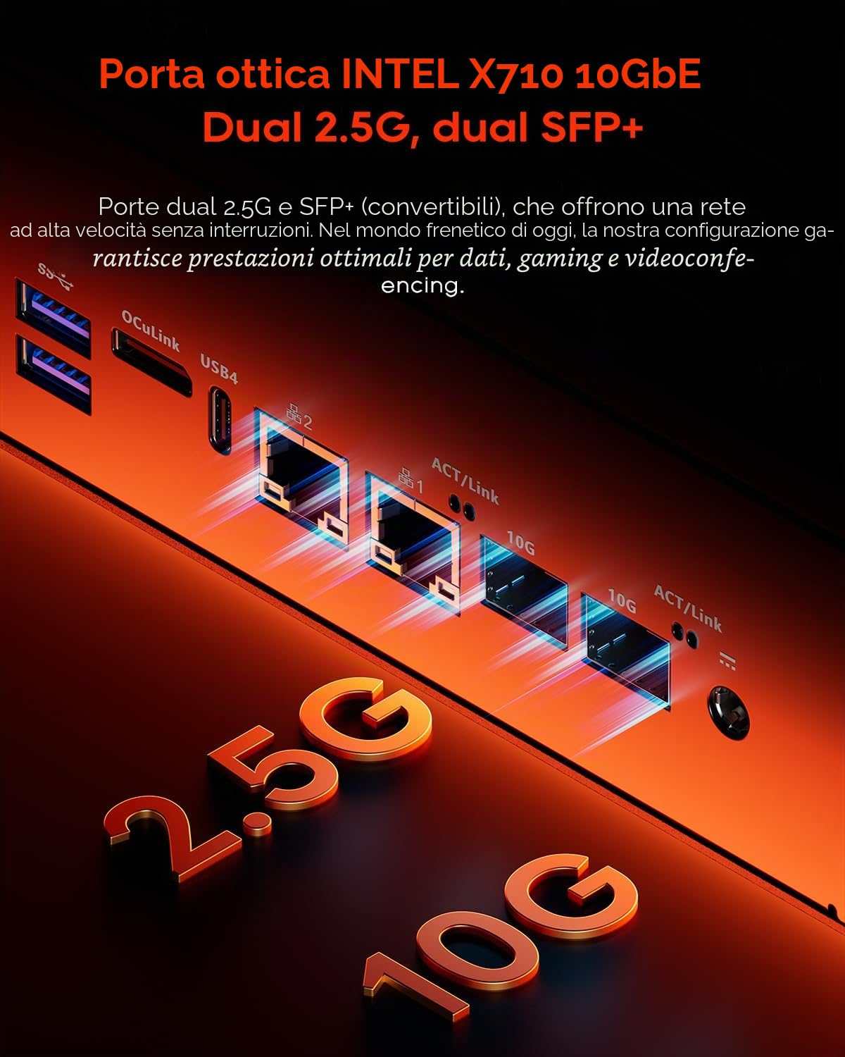 AOOSTAR WTR MAX Mini PC NAS desktop a 11 Bay, server NAS Ryzen 7 PRO 8845HS Senza RAM Senza SSD, 6*2.5"/3.5" SATA HDD, 5*slot M.2 NVMe, 2*10GbE, 2*2,5GbE, OCuLink, 4K HDMI, Network Attached Storage