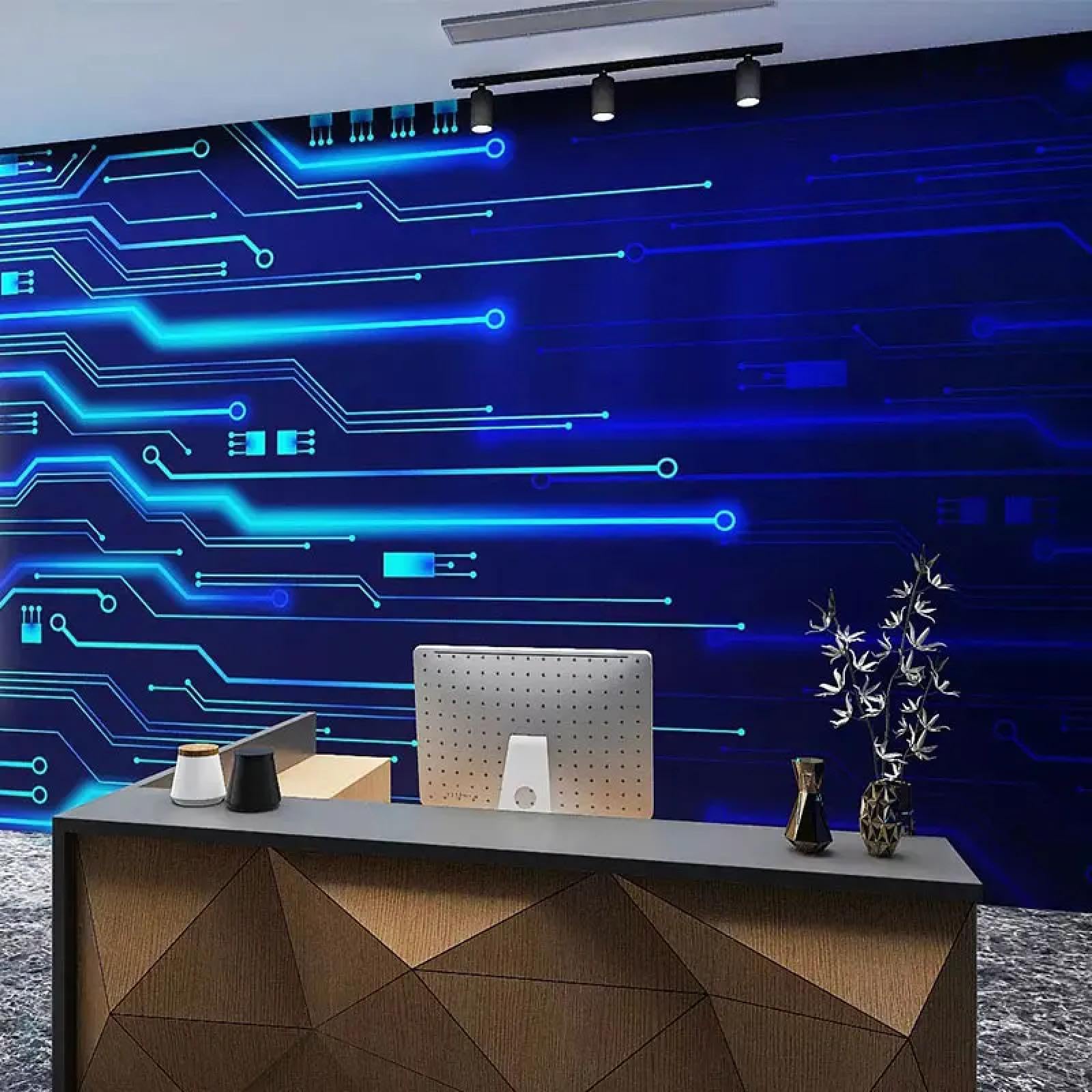 Mural 3D placa de circuito tecnología sentido papel tapiz oficina Internet café estilo industrial e-sports hotel pared arte cartel