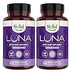 Nested Naturals Luna Sleep Aid - Non-Habit Forming Natural Sleeping Pills for Adults with Naturally Sourced Ingredients - Valerian Root, Melatonin, Chamomile, Lemon Balm, and More - 120 Vegan Capsules