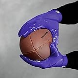 EliteTek Kids RG-14 Super Tight Fitting Football Gloves - Youth Sizes - Easy Slip On Design No Wrist Strap (Purple, Youth L)