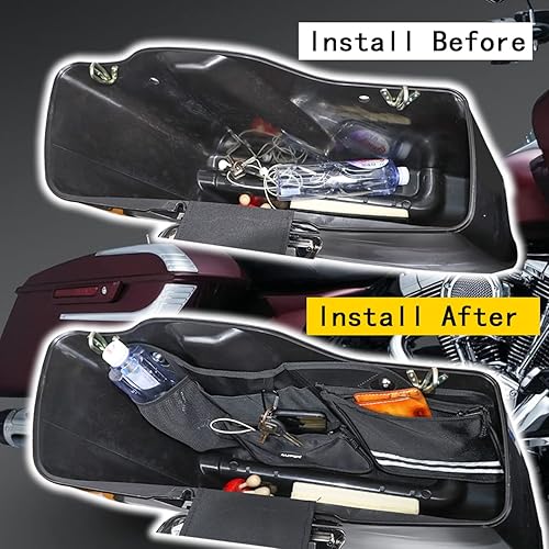 Miniatura 4 de AUFER 2 bolsas organizadoras laterales rígidas compatibles con Touring Street Glide Road King Road Glide Electra Glide 2014-2024, bolsa de
